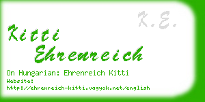 kitti ehrenreich business card